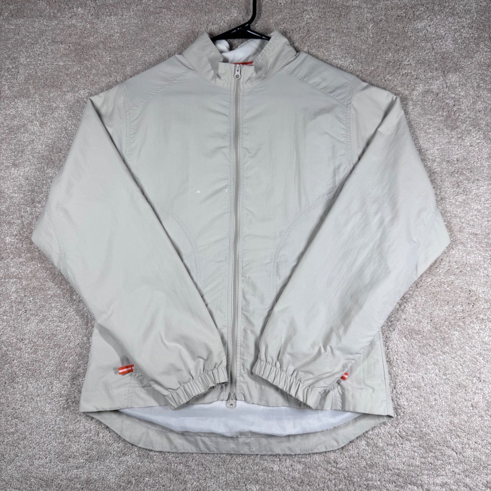 FootJoy Women Golf Windbreaker Jacket Small Beige Full Zip Mock Neck Lightweight